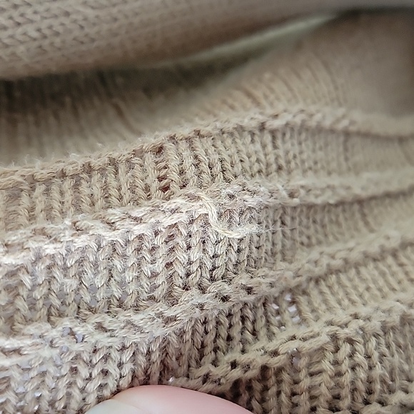 Notations Cardigan Sweater Open Front Longline Longsleeve Layer Knit Brown Tan M - Picture 15 of 15